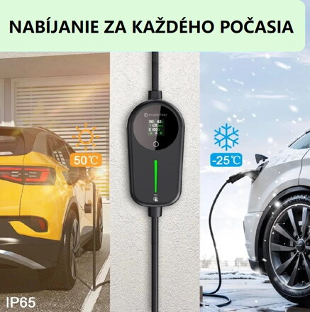 Prenosná nabíjačka EVpartner WiFi 11kW, 3x16A, 5m, 10m, Type 2