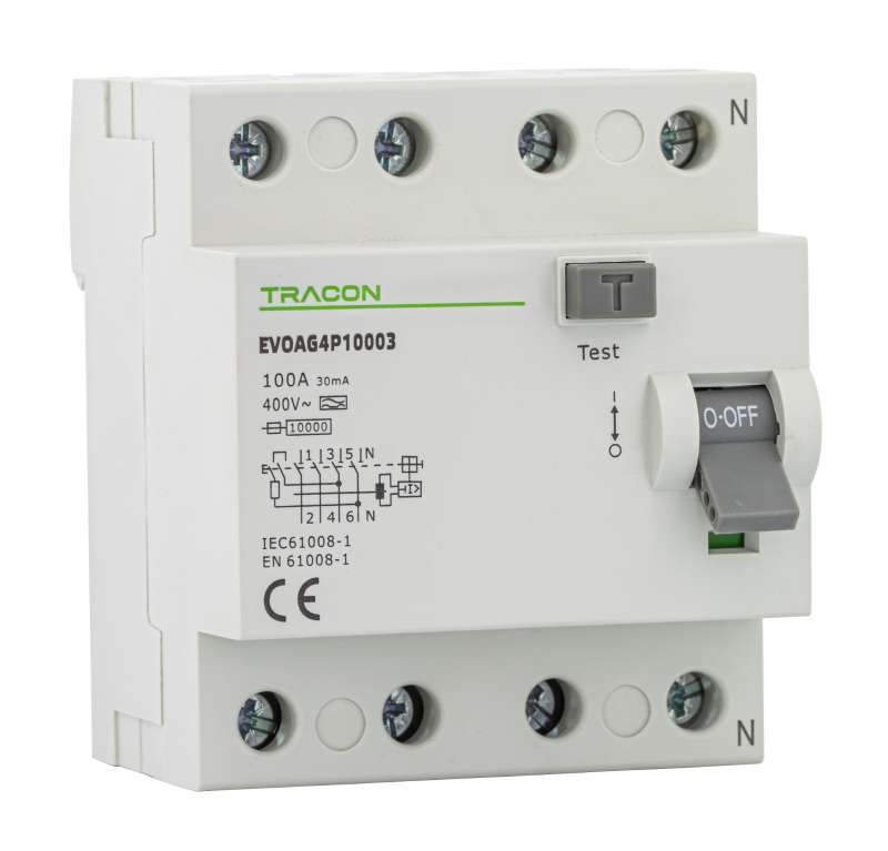 Tracon prúdový chránič, 4 pólový, 40A