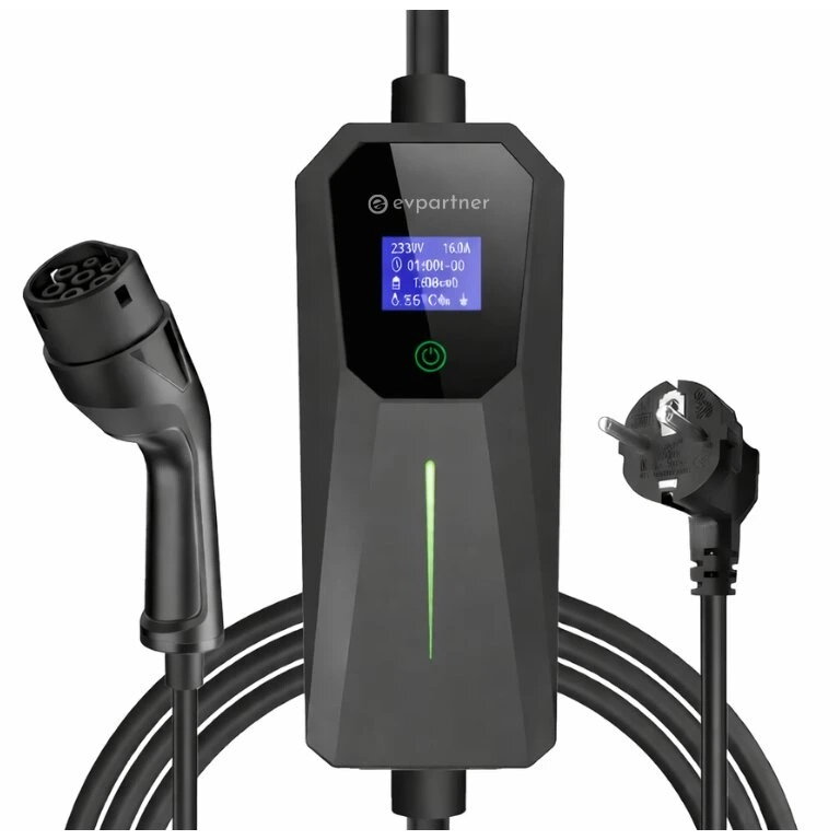Prenosná nabíjačka EVpartner 3,7kW, 1x16A, 3m, 5m, 10m, Type 2
