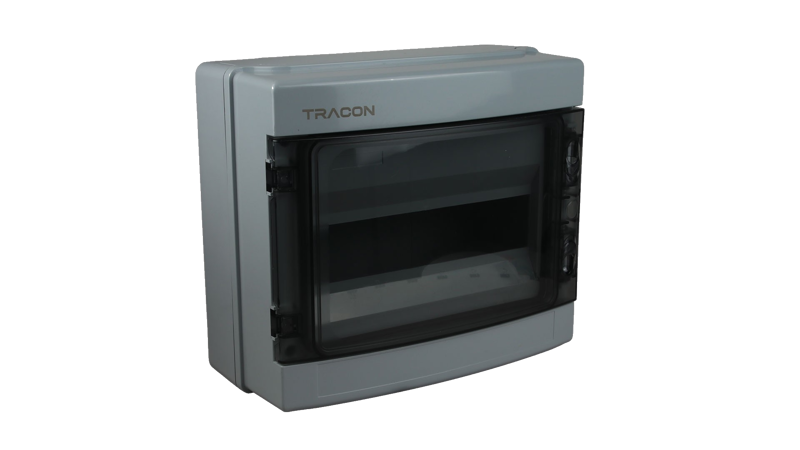 Tracon rozvodná skriňa nadomietková plastová, 12 modulov, N/PE mostík