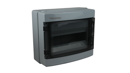 Tracon rozvodná skriňa nadomietková plastová, 12 modulov, N/PE mostík